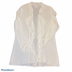 Misook open ruffled cardigan